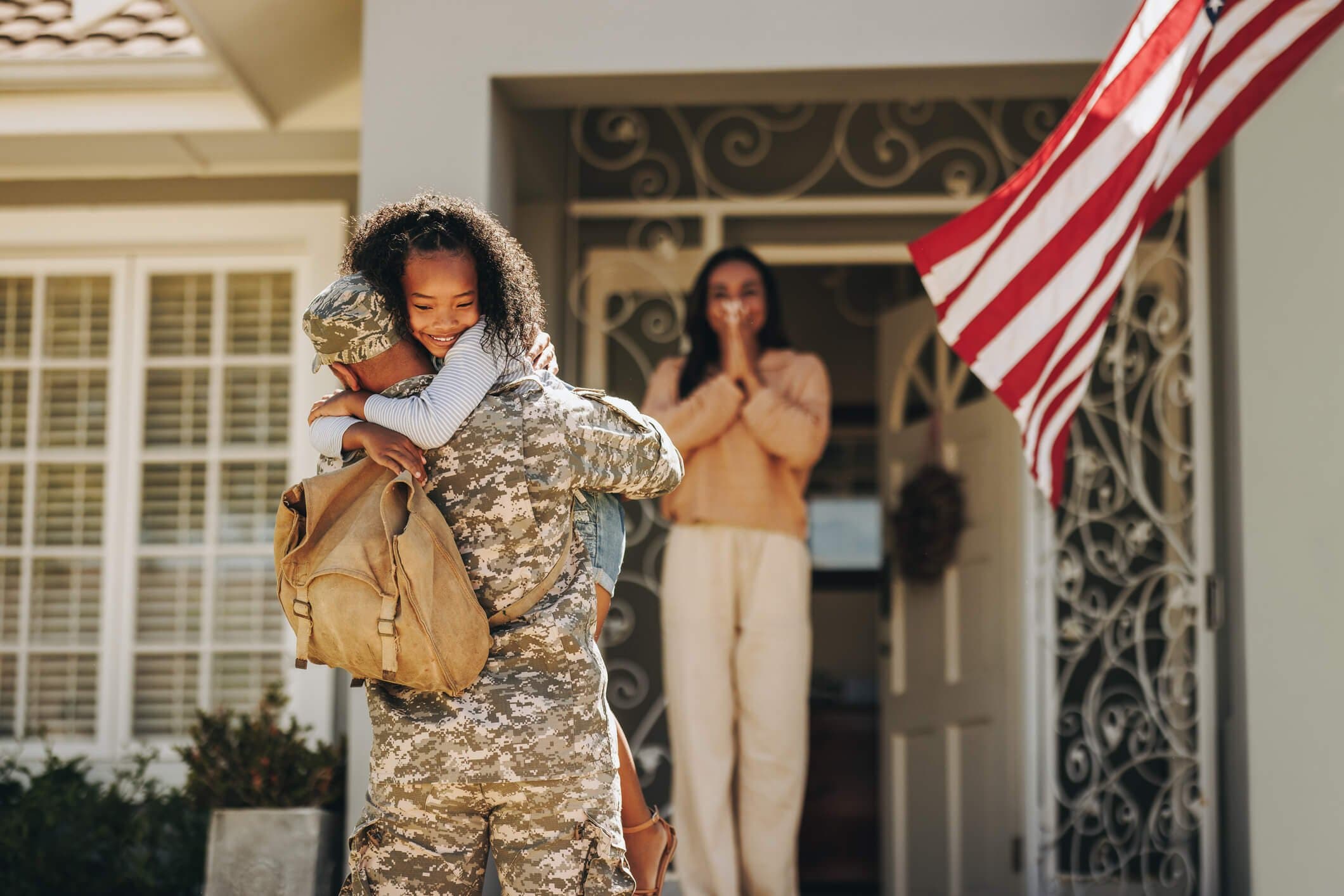 Military family coming home